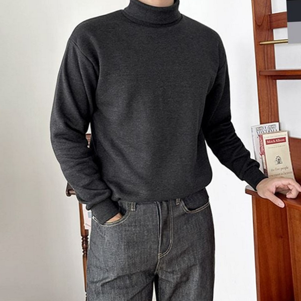 베이직 남자 기모 목폴라 폴라티 데 남성 기모 목폴라 폴라티 - 메인 이미지