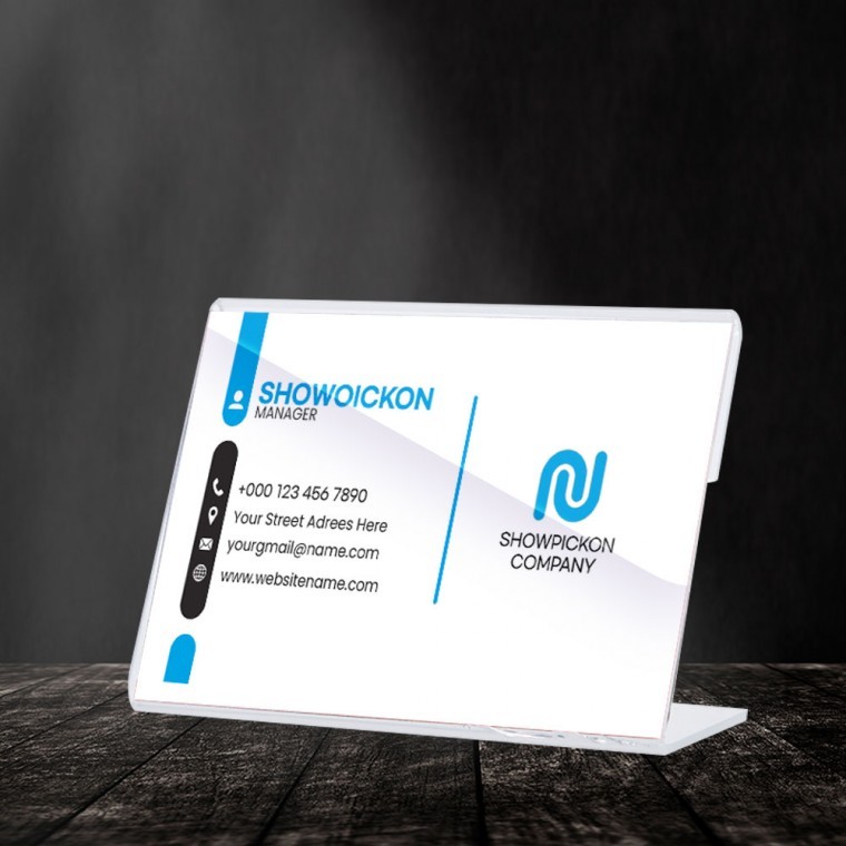 아크릴 메뉴판 75x55/이름 가격표 스탠드 안내판 메모 명함 L자꽂이 광고판 케이스 네임텍 표시판 홀더 - 메인 이미지
