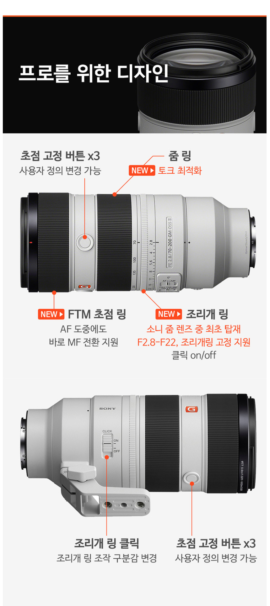 소니SONY FE 70-200mm F2.8 GM2 상세 정보 14