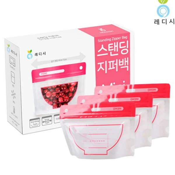 재사용 스탠딩 지퍼 백 넉넉한 와이드 지퍼 백 주방용 다용도 - 메인 이미지