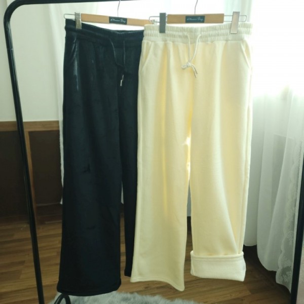 바지 일자 기모 골덴 여성 데일리바지 기모바지 코듀로이바지 여자바지 밴딩바지 골덴바지 기모 - 상품 이미지