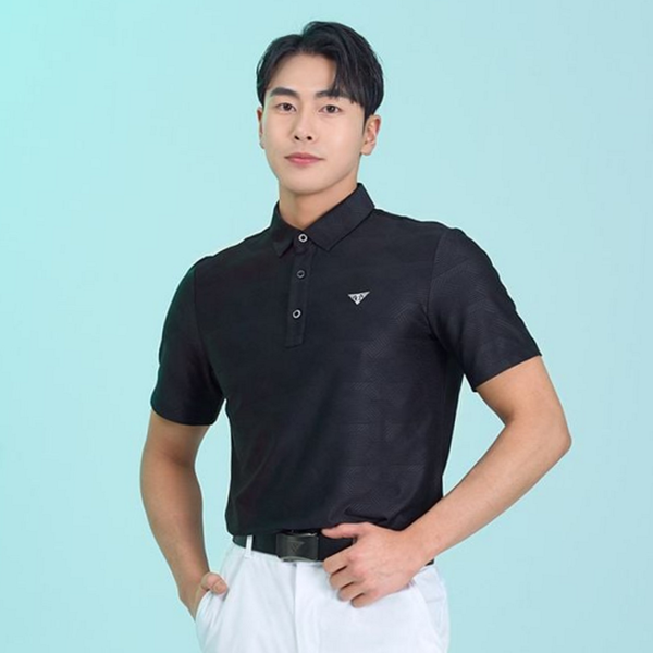 기능성 남성 카라 티셔츠 기본 남성 반팔 티셔츠 여름 운동 - 상품 이미지