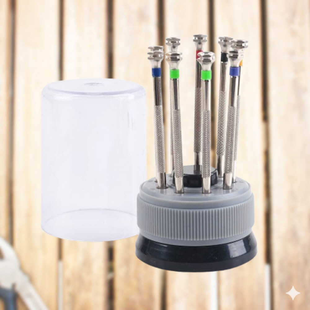 Coms 일자 십자 미세 스크루드라이버 회전 받침대9pcs - 상품 이미지