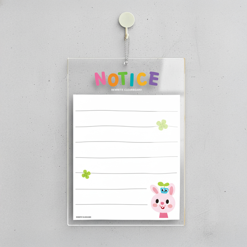 아크릴 걸이형 메모보드 NOTICE24 알림 안내판 21x30cm 화이트판 - 메인 이미지