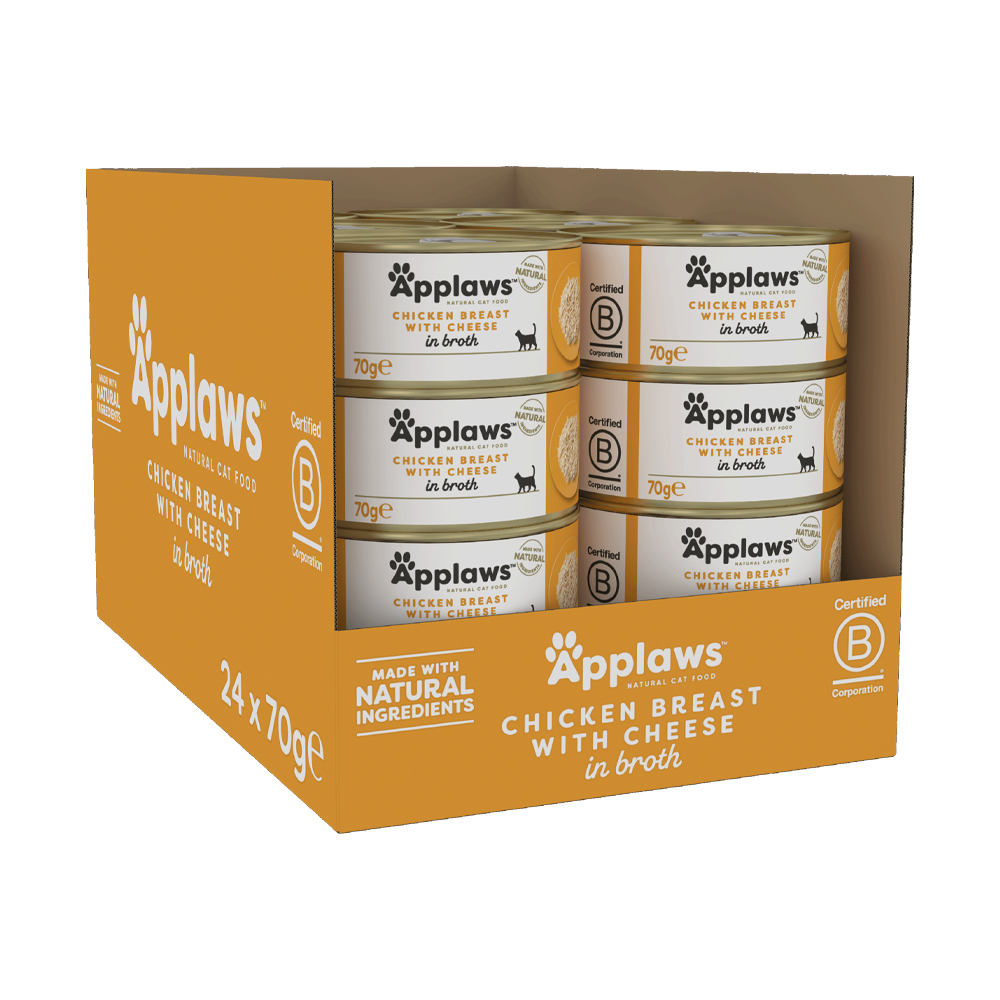 어플라우즈 브로스 고양이캔 닭가슴살과 치즈, 70g, 24개 - 상품 이미지