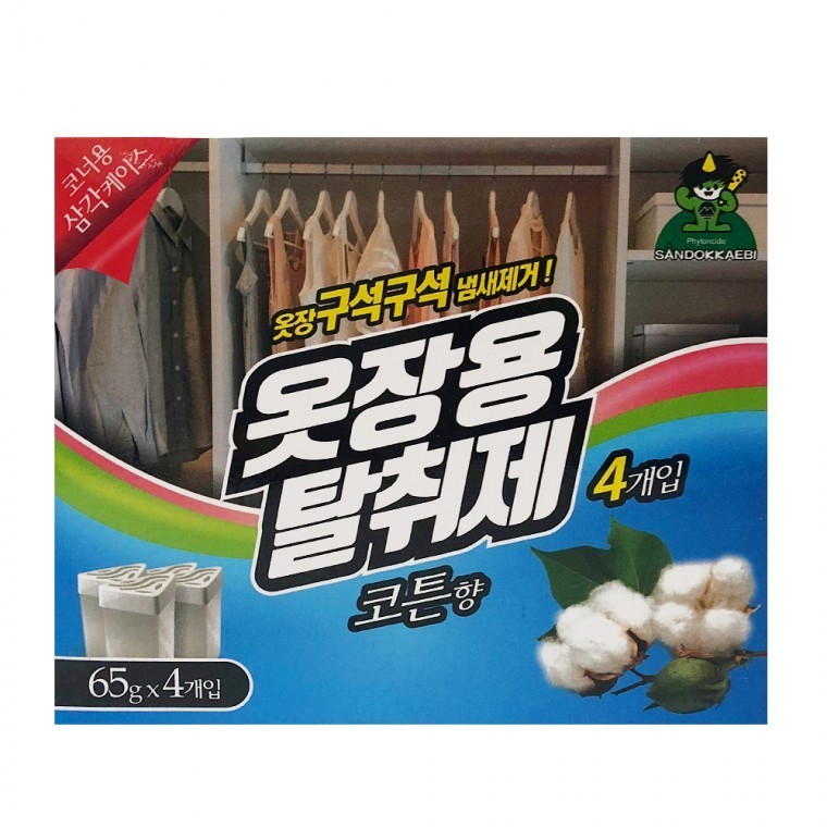 산도깨비 옷장용탈취제 코튼향65g 4p 냄새제거 방향제 - 상품 이미지