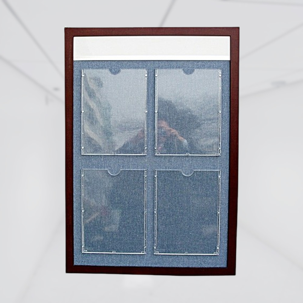 원목 알림판 4구 세로 학교 570 800mm - 메인 이미지