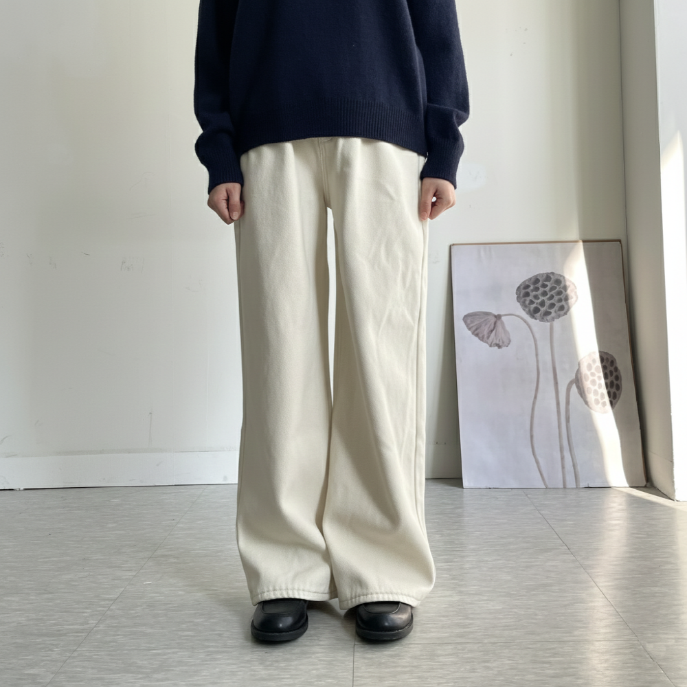 융기모바지 기모 와이드팬츠 면바지 치노팬츠 - 상품 이미지