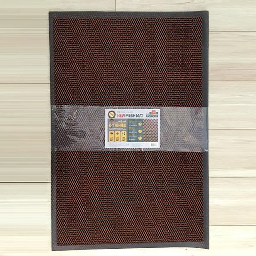 매쉬매트 라이트오렌지 중60x90 발매트 코일매트 바닥 - 상품 이미지