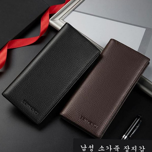 소가죽 남자 가죽 지갑 캐주얼 남자 슬림 지갑 기념일 선물 - 상품 이미지