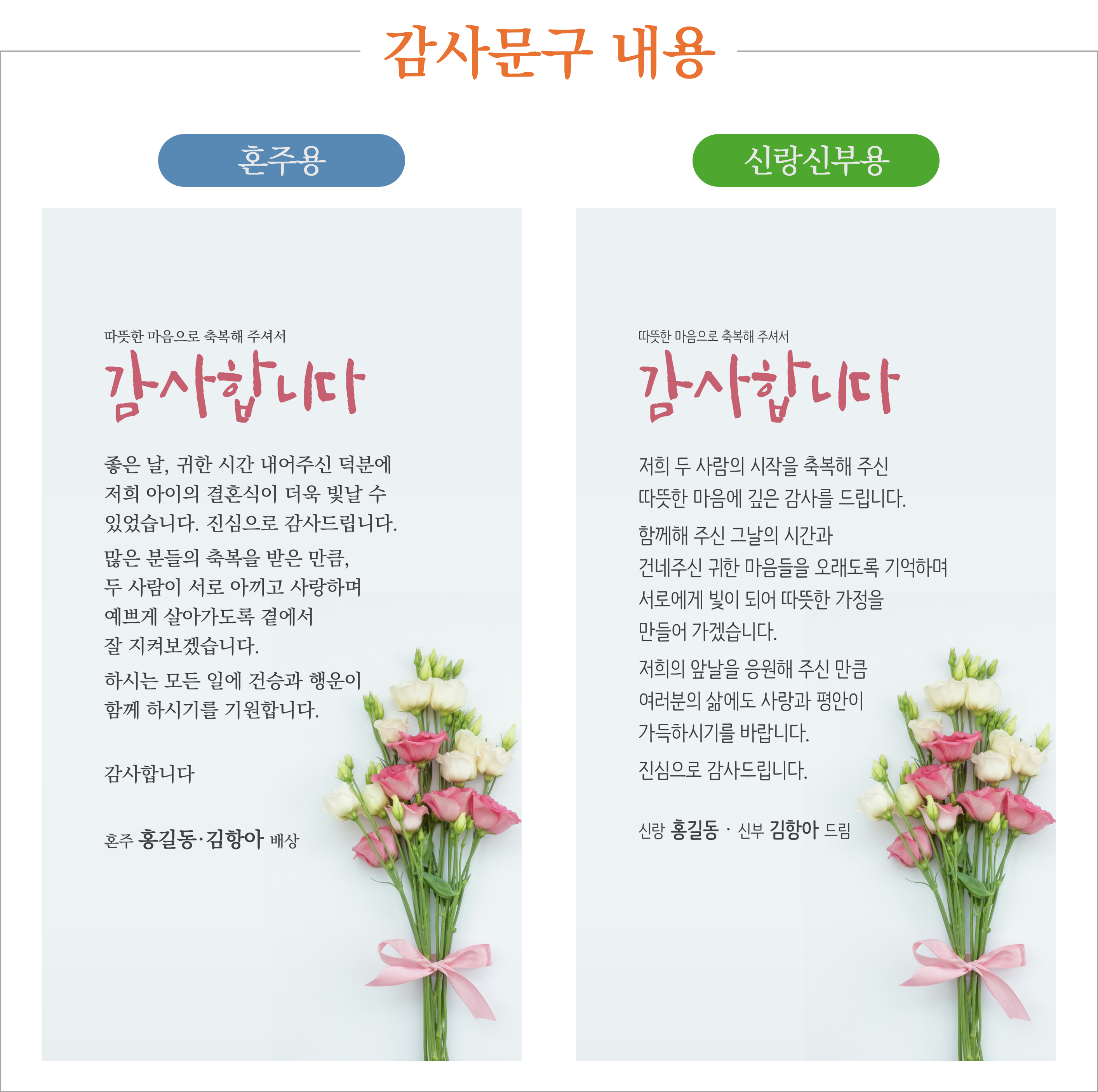 결혼식 후 감사 인사 혼주 결혼감사장 웨딩 답례 모바일 감사장 하객 감사 카드 카톡 1211 이미지 2