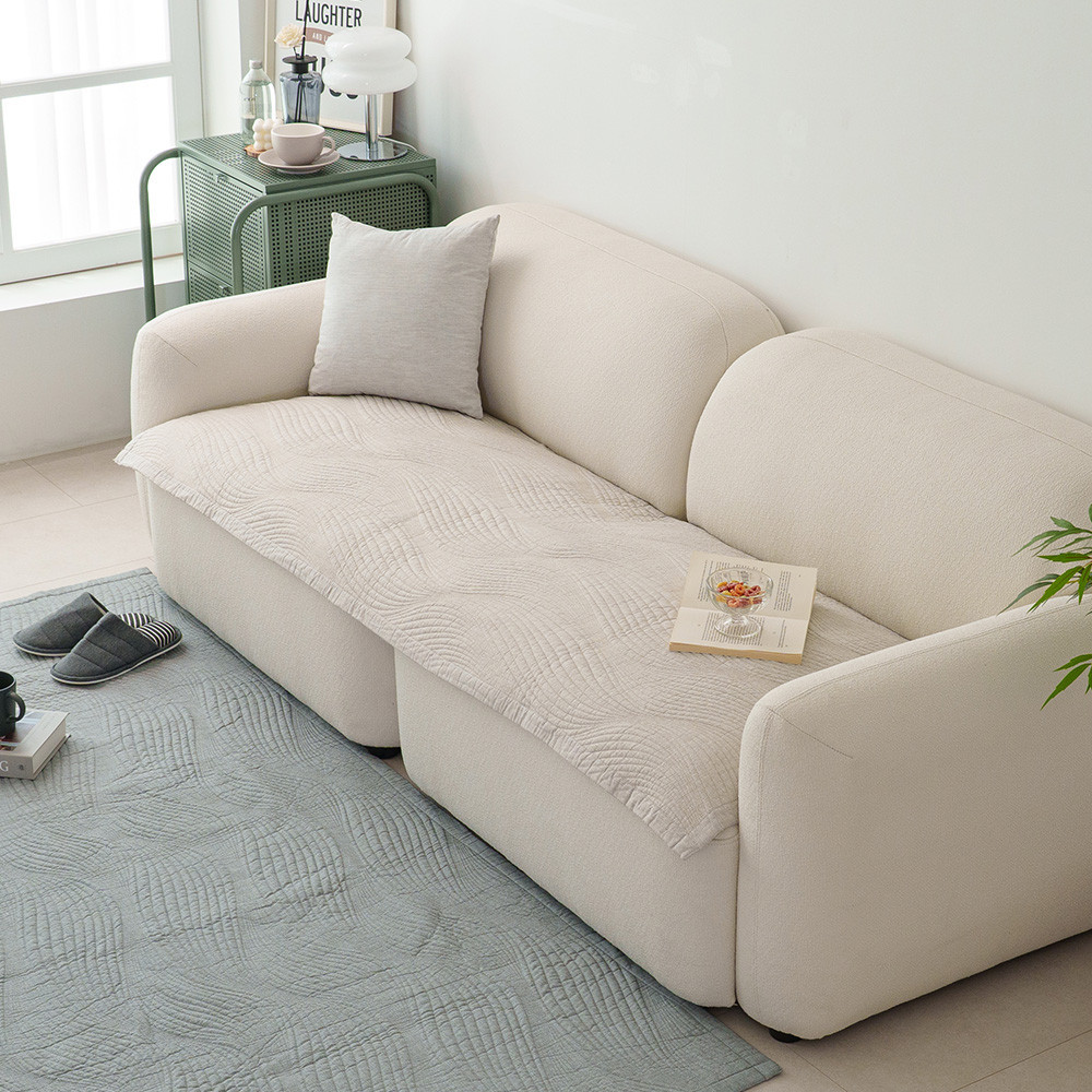 해피니 소파패드 도브 4인용 패드 65x240 (베이지) 쇼파 카우치 매트