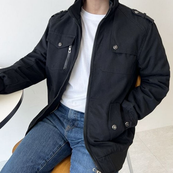 기본 남성 점퍼 하이넥 남자 점퍼 캐주얼 가을 겨울 - 메인 이미지