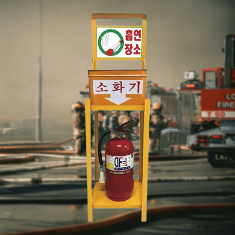 소화기케이스 재떨이 노랑 야외 공공시설 흡연구역 - 상품 이미지