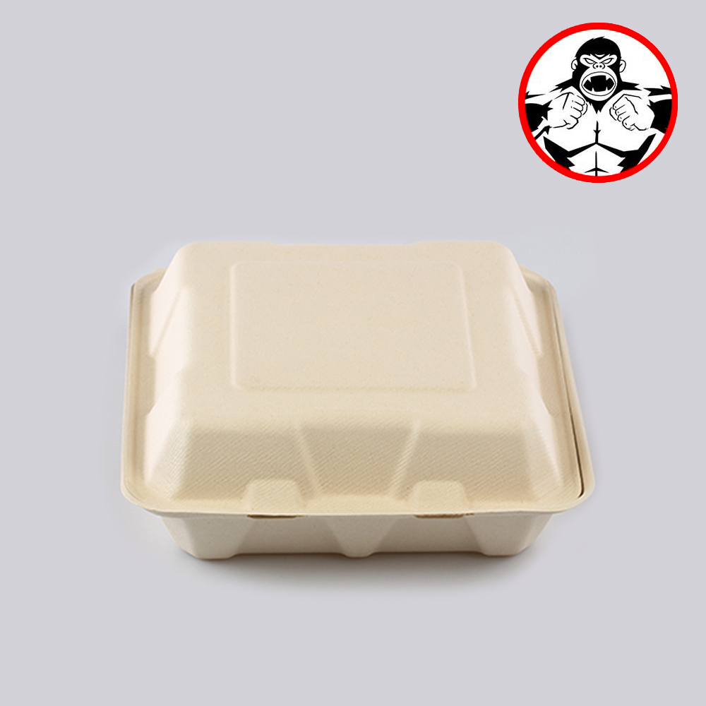 테이크아웃 3칸 크라프트 도시락 200개 230 230 75mm - 상품 이미지
