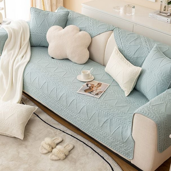 북유럽 순면 소파 패드 푹신한 퀼팅 소파 패드 4인용 사계절