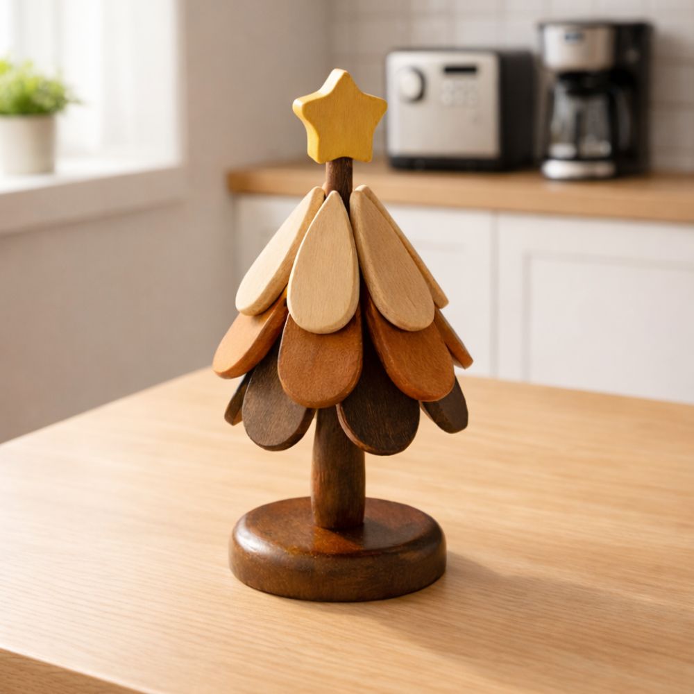 데이로이 원목 트리 냄비받침 우드 나무 냄비받침대 집들이선물 별 제품 이미지