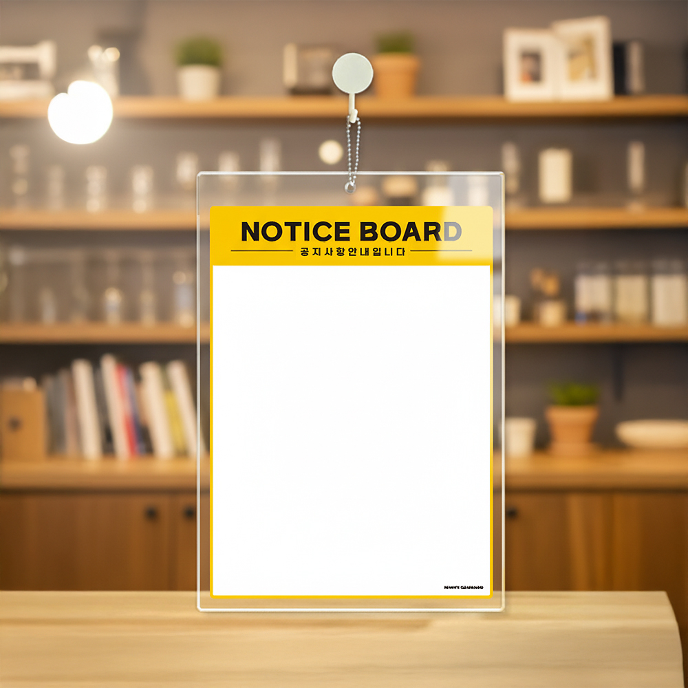 아크릴 걸이형 메모보드 NOTICEEBOARD2 알림 안내판 21x30cm 화이트판 - 상품 이미지