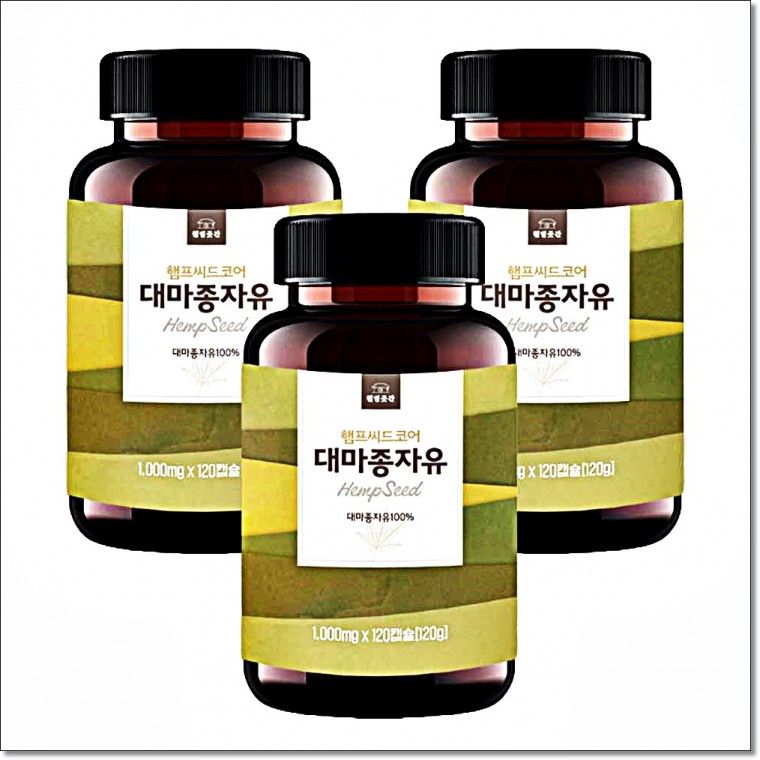 웰빙곳간 햄프씨드코어 대마종자유 1000mg 120캡슐3통 - 메인 이미지