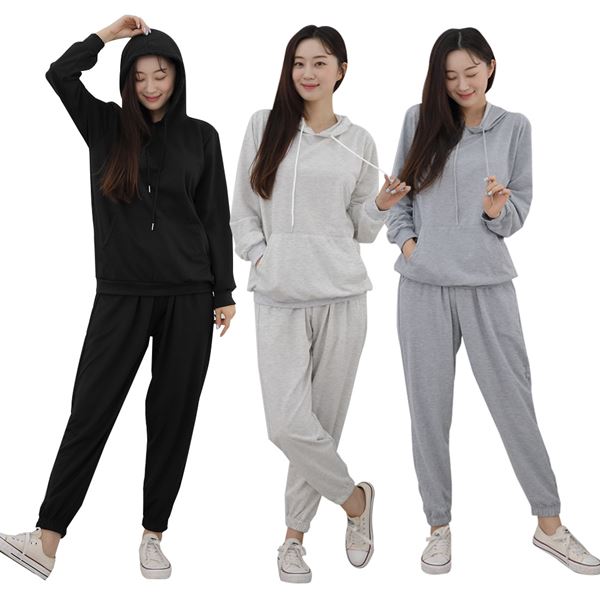 밴딩 가을 여성 후드 운동복 데일리 조거팬츠 트레이닝복 간절기 후드세트 학생 상하세트 세트 - 상품 이미지