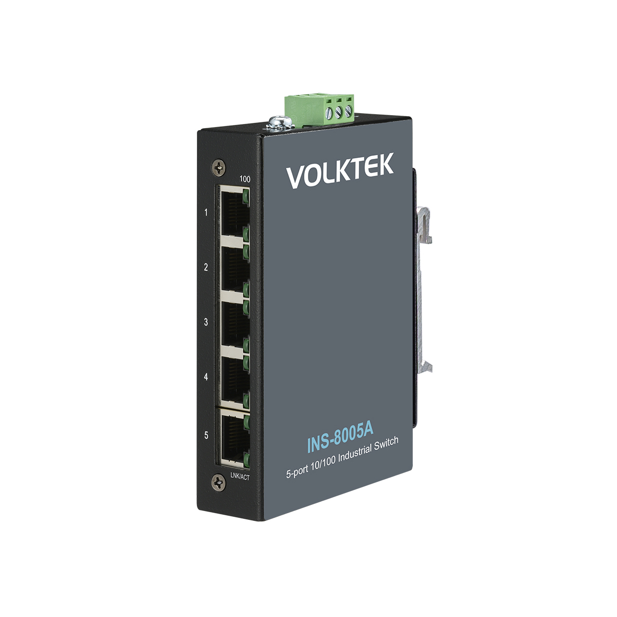 볼텍 INS-8005A 언매니지드 산업용 스위치 스위칭허브 5포트 메탈하우징 Volktek - 메인 이미지