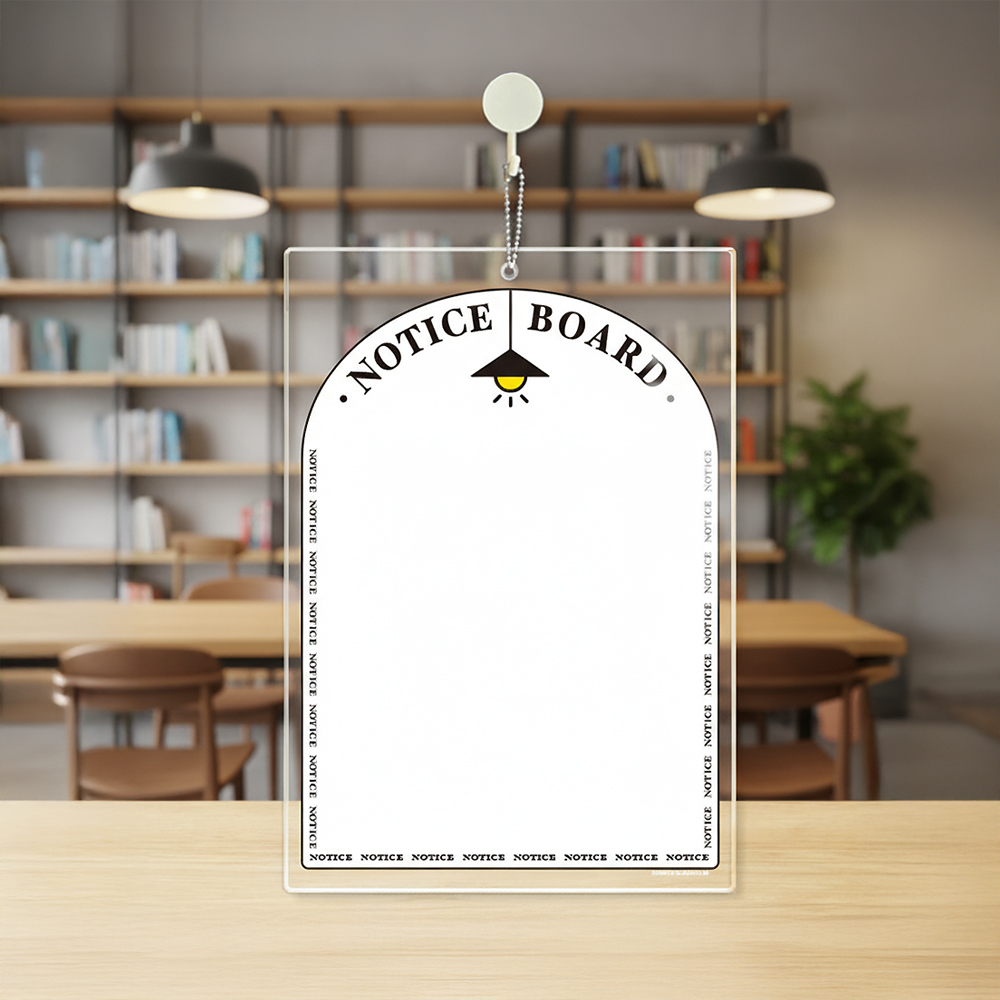 아크릴 걸이형 메모보드 NOTICEEBOARD3 알림 안내판 21x30cm 화이트판 - 메인 이미지