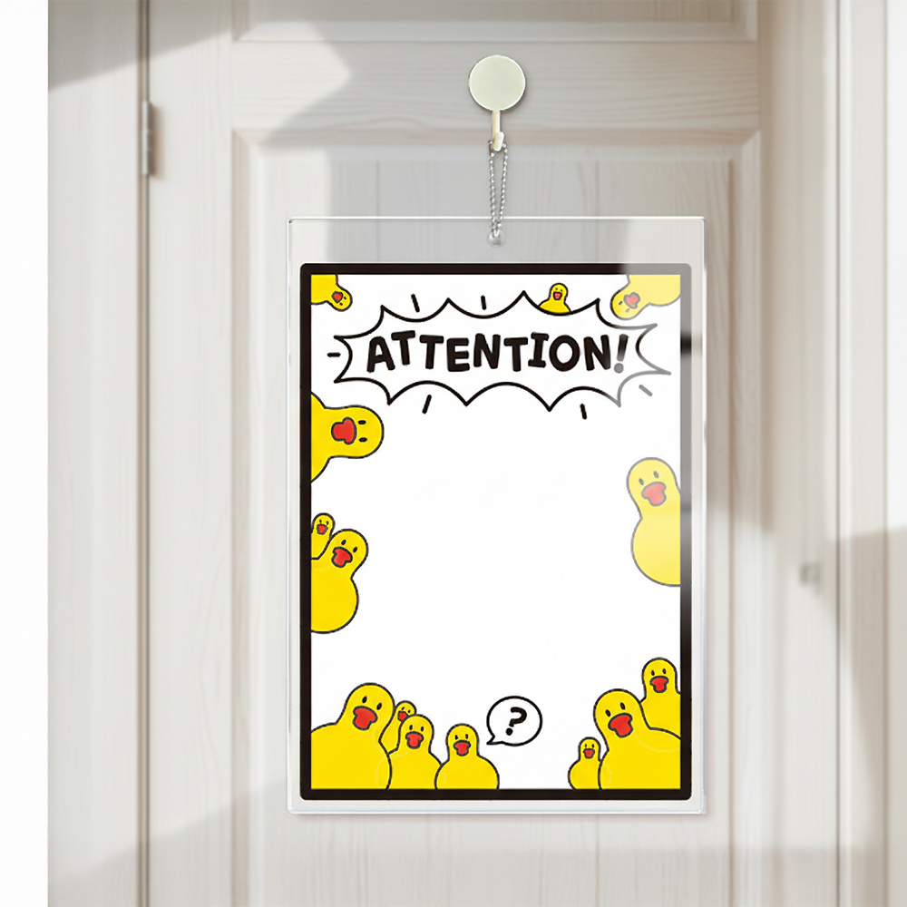 아크릴 걸이형 메모보드 ATTENTION1 알림안내판 21x30cm 화이트판 - 메인 이미지