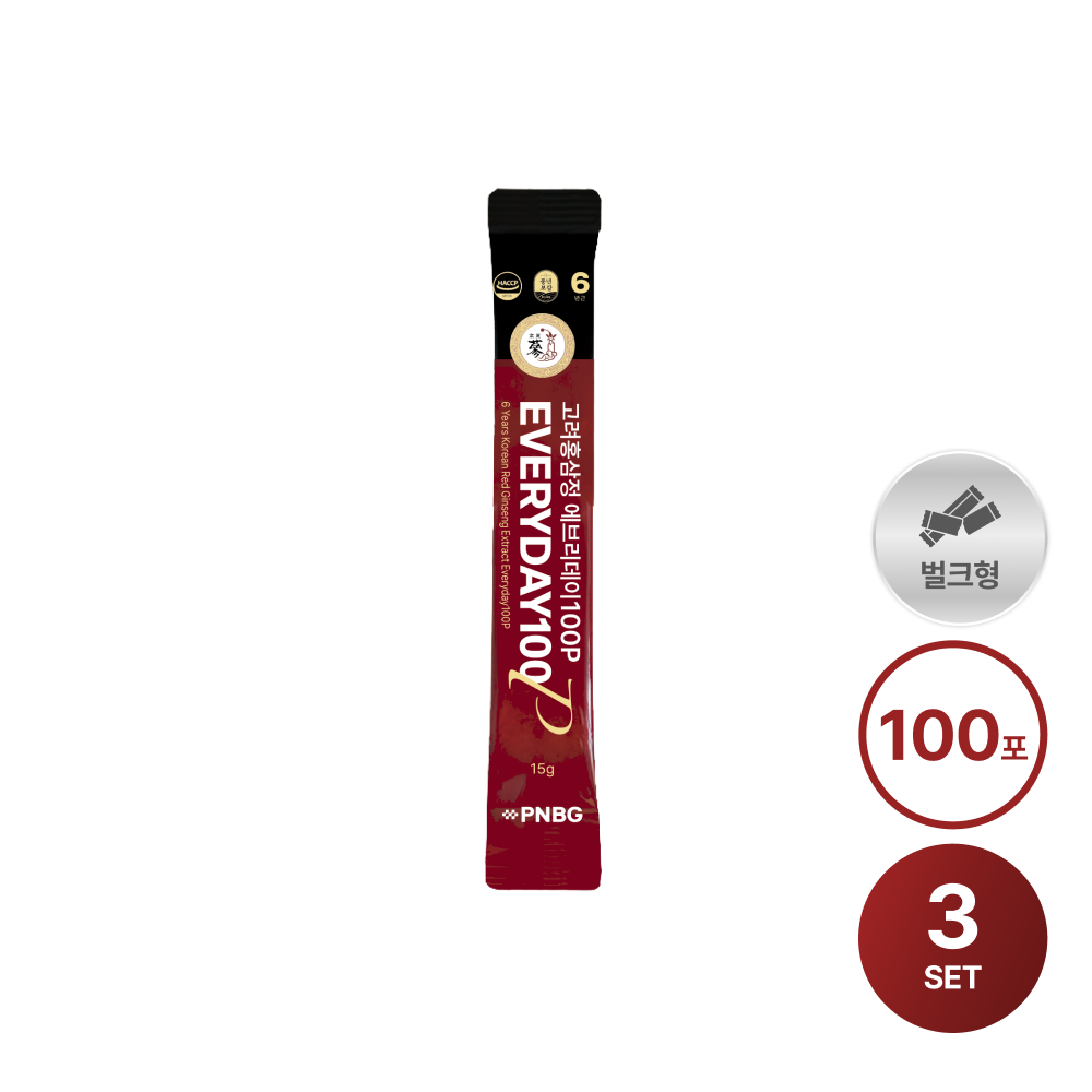 PNBG 풍년보감 에브리데이100P 프로바이오틱스 홍삼액 진액스틱 100포, 3개 제품 이미지