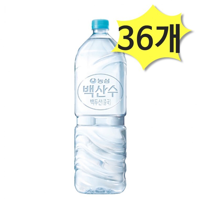 농심 백산수 무라벨 2L x 36개 생수 물2리터 - 메인 이미지