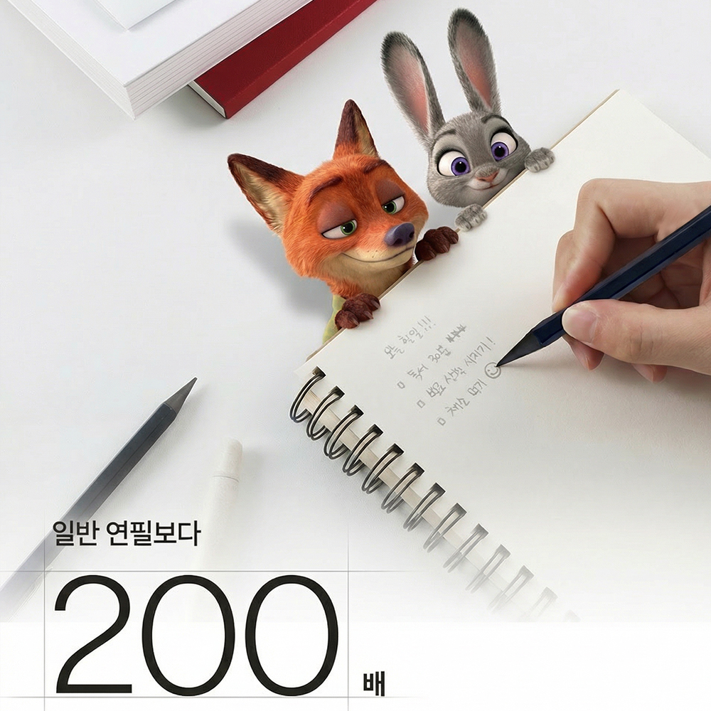 자이탄소펜 고급연필 책 명품연필 초등학생 연필 독서연필 빈티지 주토피아2 - 상세 이미지 4