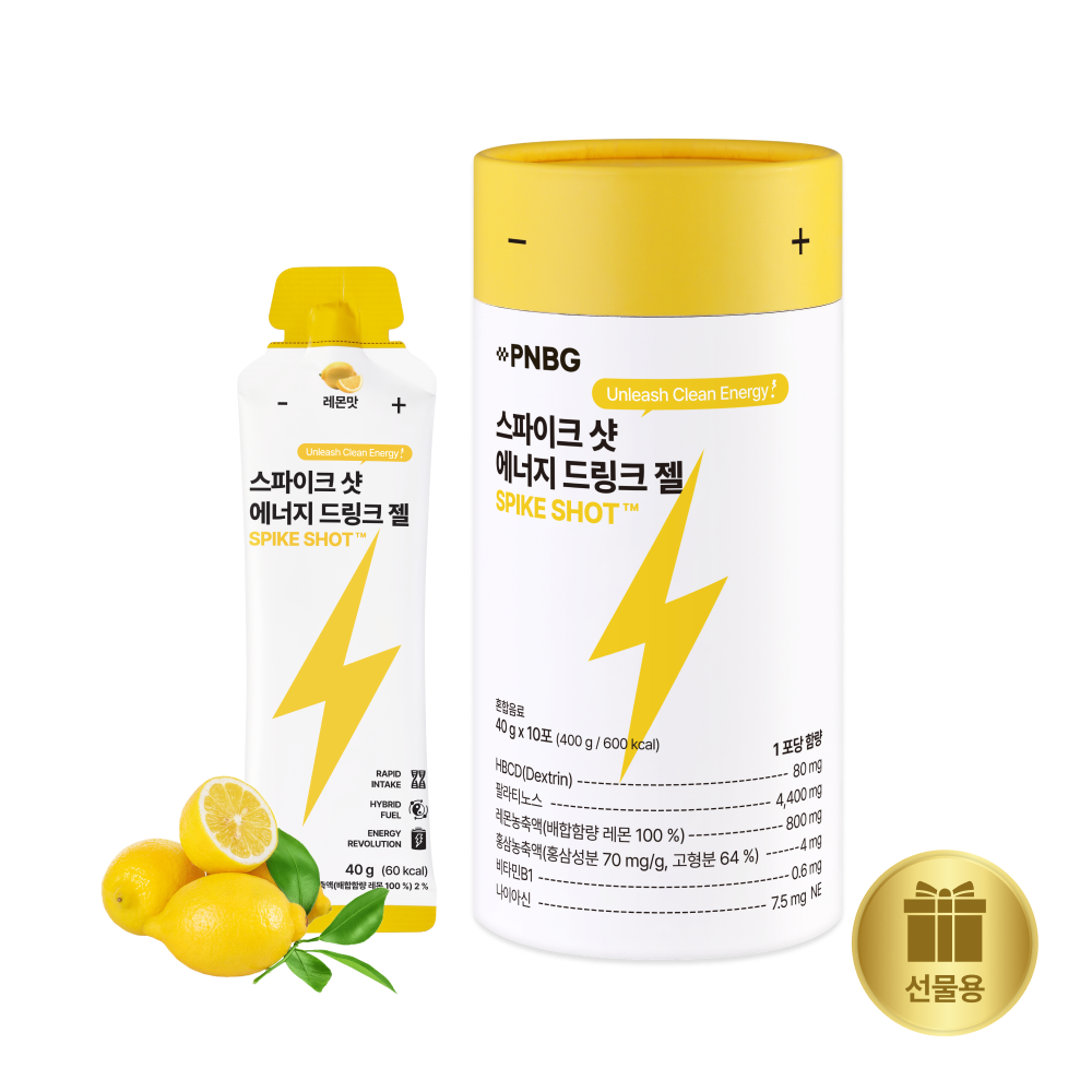 PNBG 스파이크샷 에너지젤 홍삼스틱 40ml 러닝 마라톤 등산 헬스 10포, 1개 제품 이미지