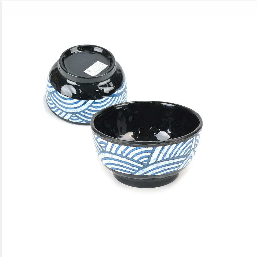 업소용 일식 파도 멜라민 덮밥공기 볼대접 17.5x9.4cm - 상품 이미지