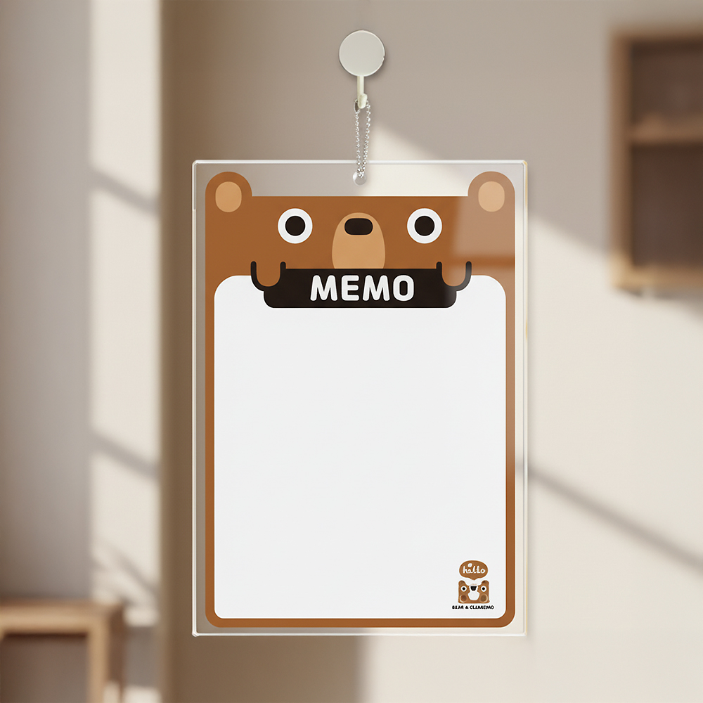 아크릴 걸이형 메모보드 MEMO4 알림 안내판 21x30cm 화이트판 - 메인 이미지