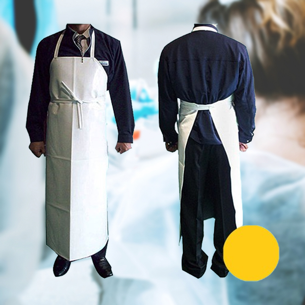 육류 수산물 횟집 물이나 기름으로부터 양면 흰색 방수 앞치마(소)(65x90cm) 안전용품 - 상품 이미지