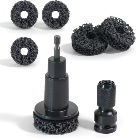 [해외]휠 허브 청소 도구 키트 드릴 부착용 5PCS 브레이크 먼지 및 녹 제거 브러시 세트 자동차 트럭 오토 허브용 전문 스크래치 없는 와이어 클리너 접근하기 어려운 영역 Bla