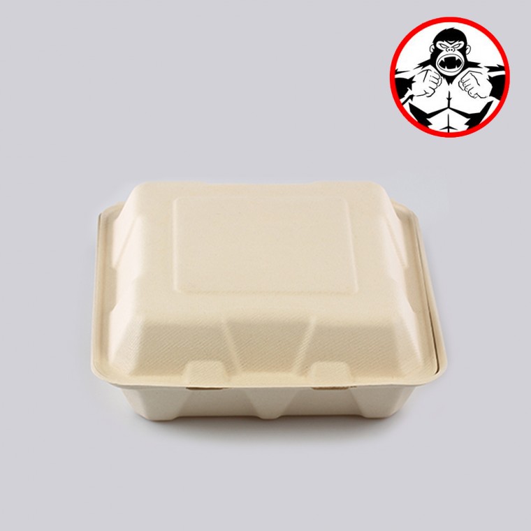 테이크아웃 3칸 크라프트 도시락 200개 230 230 75mm - 상품 이미지