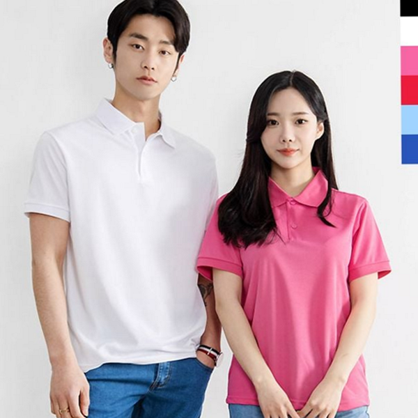 시원한 남녀공용 카라 티 남녀공용 반팔 티 데 통기성 - 상품 이미지