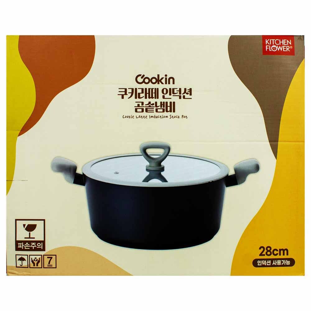 남양키친플라워 쿠킨 쿠키라떼 인덕션 곰솥냄비 28cm(050089) - 상품 이미지