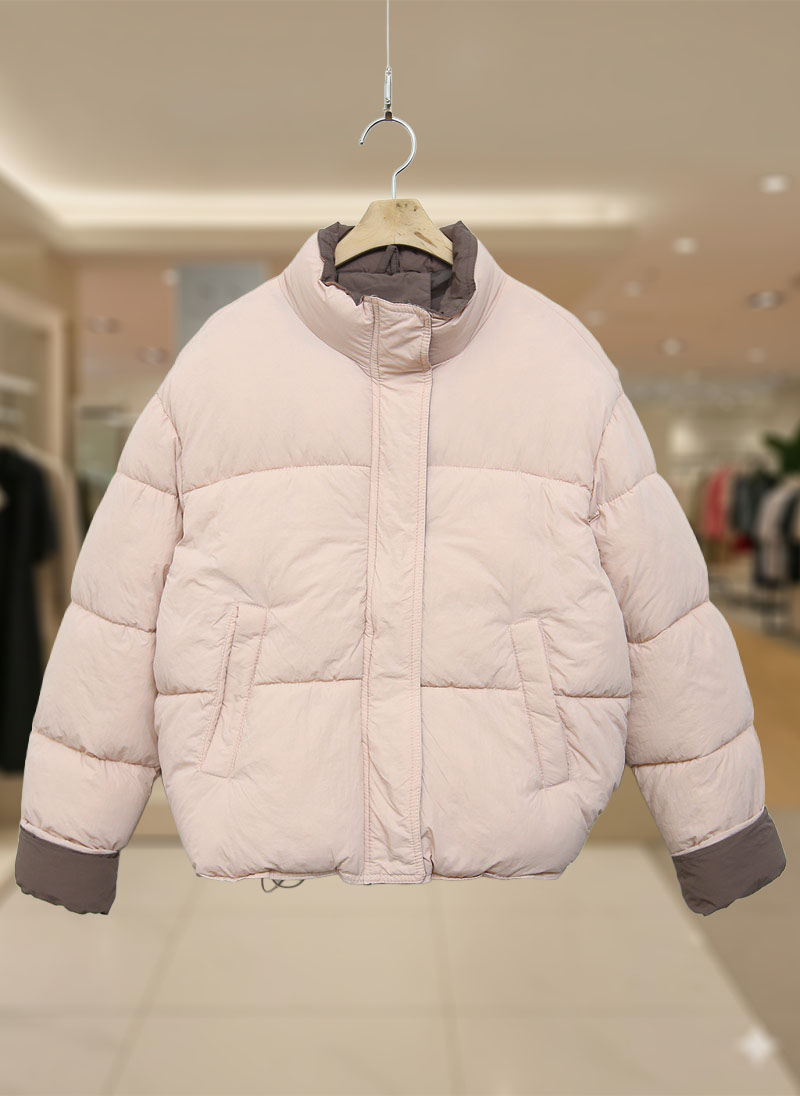 투톤 하이넥 배색 숏패딩 (3color) VWOPJP3EJ36 - 상세 이미지 3