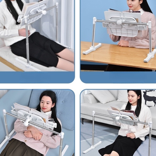 눕서대 나혼자산다 누워서책 침대독서대 태블릿 핸드폰 패드 거치대겸용 화이트 각도 높이 조절 - 상세 이미지 5