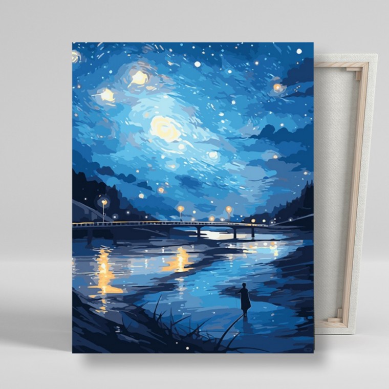 DIY 페인팅 명화 별 헤는 밤산책 40x50 - 상품 이미지
