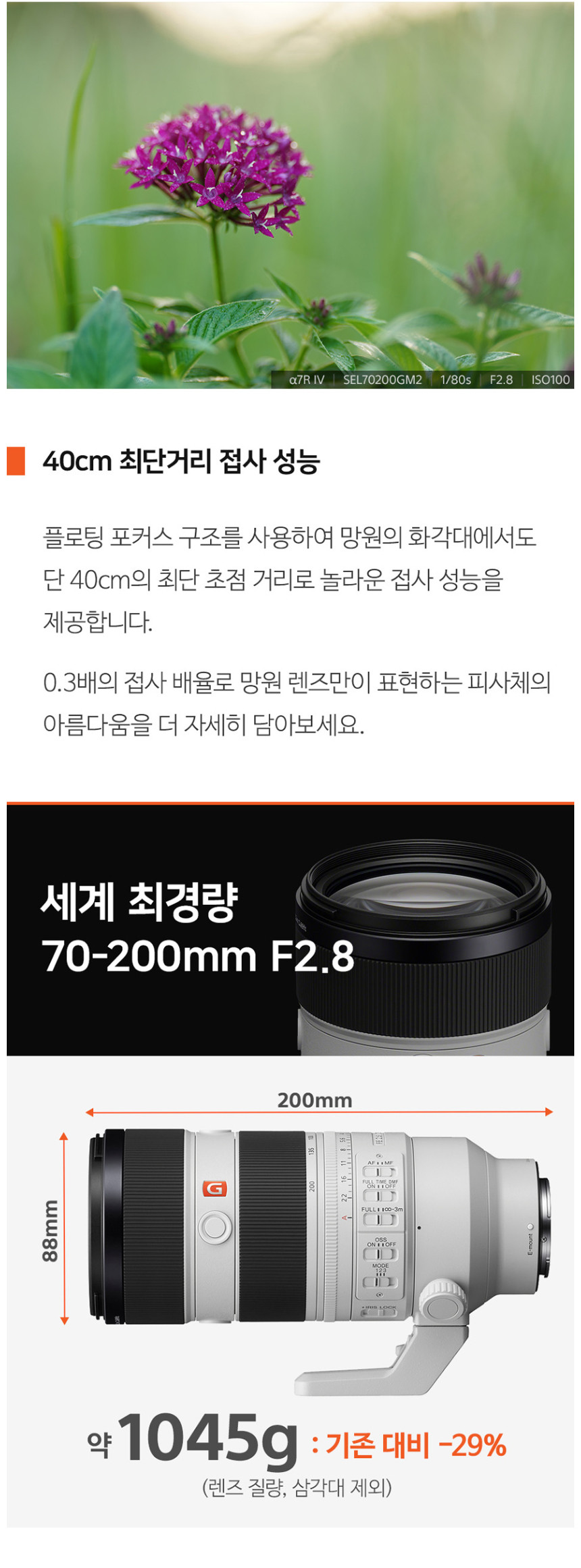 소니SONY FE 70-200mm F2.8 GM2 상세 정보 8