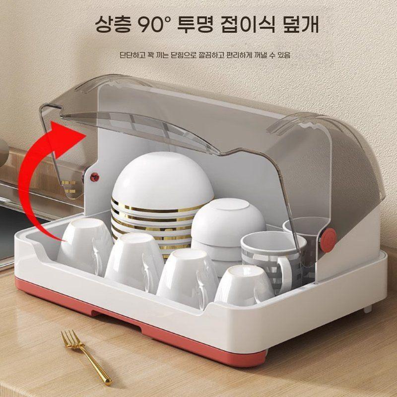 2단 뚜껑 식기 건조대 대형 부엌 뚜껑이있는 3층 주방 그릇 물빠짐 정리함 양문형 - 상세 이미지 5