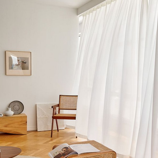 도톰 쉬폰 커튼 화이트 거실 커튼 속커튼 침실 주름 겨울