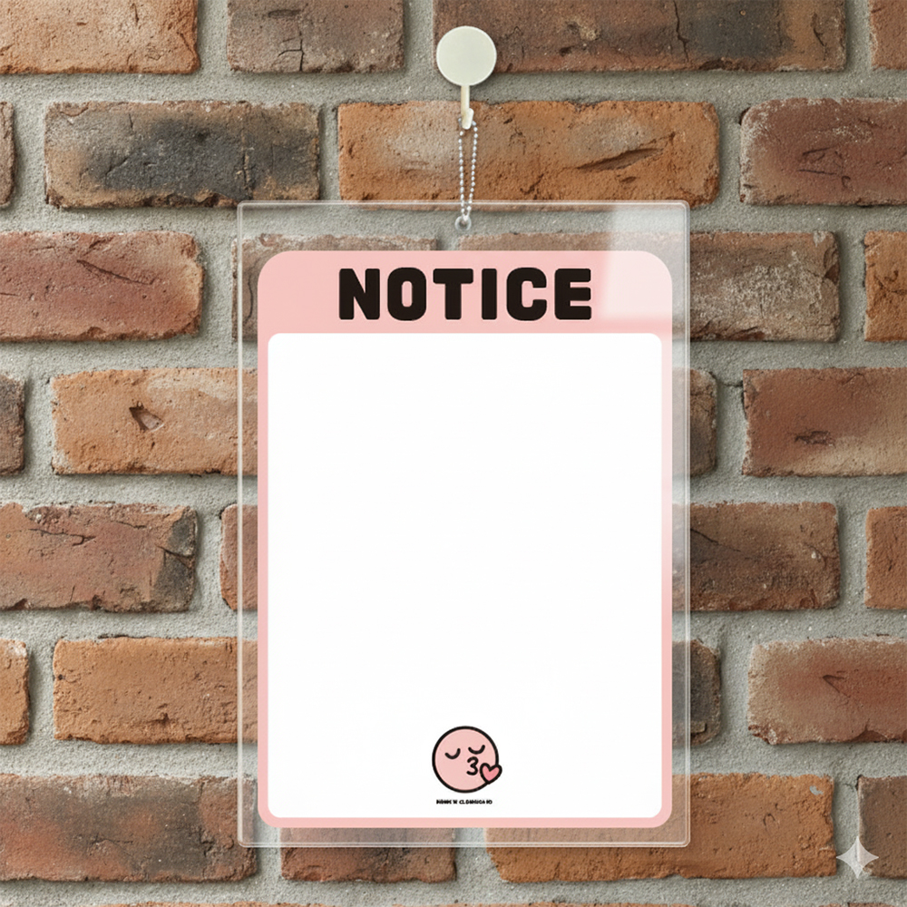 아크릴 걸이형 메모보드 NOTICE15 알림 안내판 21x30cm 화이트판 - 메인 이미지