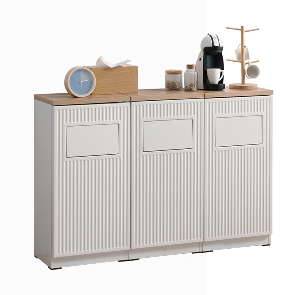 인테리어 분리수거수납장 재활용 분리형 대용량 사무실 카페 수납장 1구, 화이트