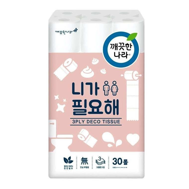 30개입 니가필요해 깨끗한나라 1팩 휴지 롤화장지 데코티슈 화장실 - 메인 이미지