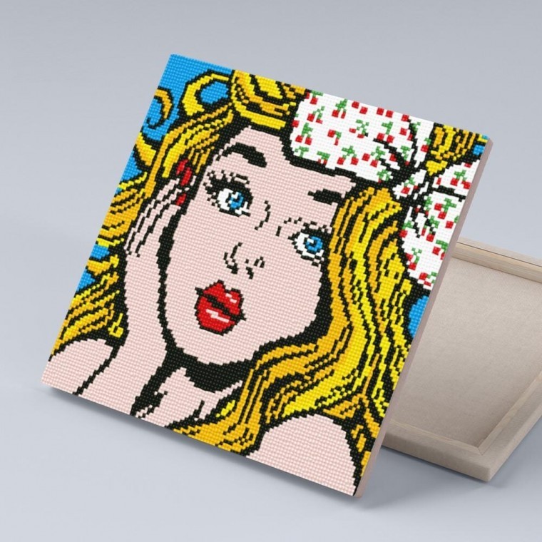 DIY 보석십자수 노란머리소녀 30x30 - 상품 이미지