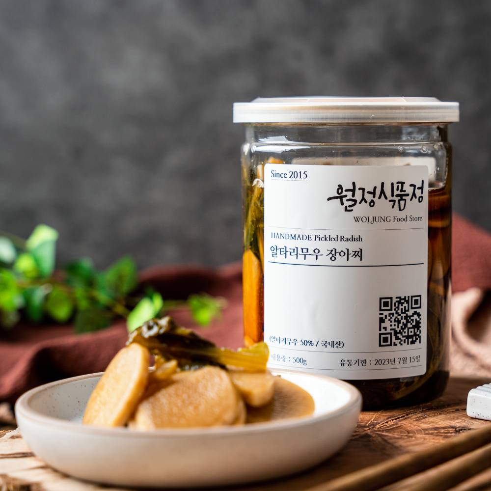 월정식품점 무간장짱아치 무짱아찌 알타리무우장아찌 500g - 메인 이미지