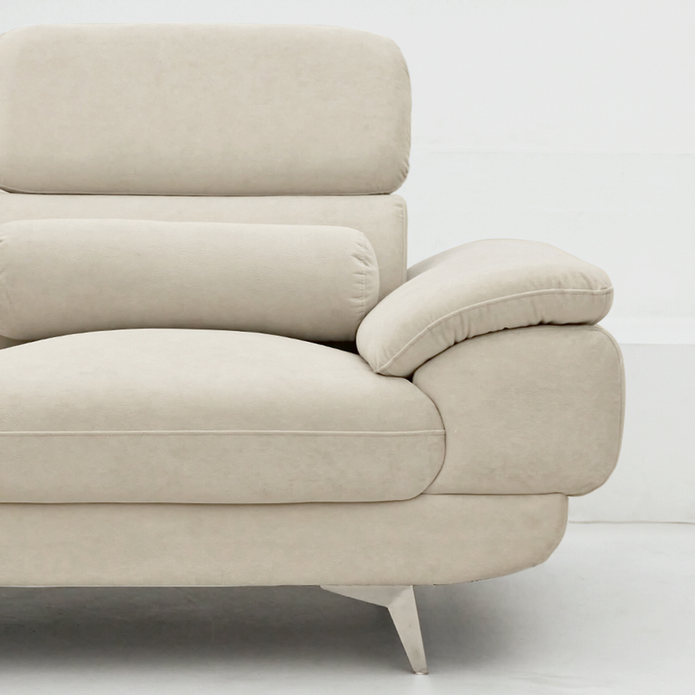 몬스터 플러스 아쿠아텍스 이지클린 거실 푹신한 신혼부부 넓은 패브릭 소파 스툴 Event, 오트밀베이지, 좌형_3인용